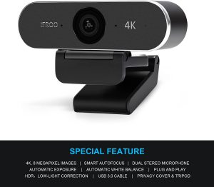 IFROO 4K Webcam: (best low light streaming camera)
